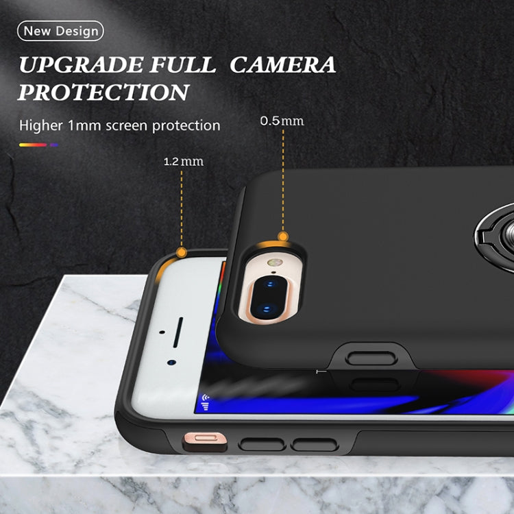 Magnetic Ring Kickstand Shockproof Phone Case For iPhone 8 Plus / 7 Plus(Black) - More iPhone Cases by buy2fix | Online Shopping UK | buy2fix