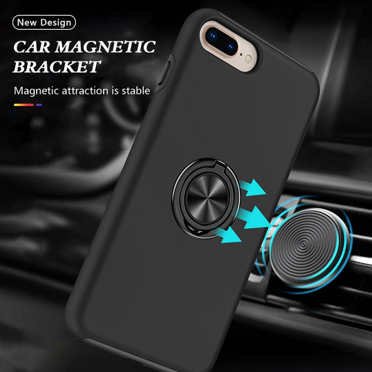 Magnetic Ring Kickstand Shockproof Phone Case For iPhone 8 Plus / 7 Plus(Black) - More iPhone Cases by buy2fix | Online Shopping UK | buy2fix