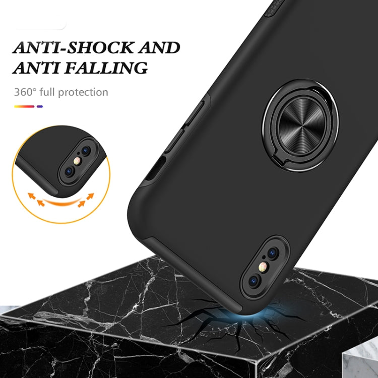 For iPhone XS Max Magnetic Ring Kickstand Shockproof Phone Case(Black) - More iPhone Cases by buy2fix | Online Shopping UK | buy2fix