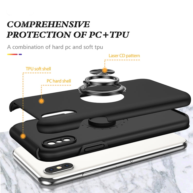 For iPhone XS Max Magnetic Ring Kickstand Shockproof Phone Case(Black) - More iPhone Cases by buy2fix | Online Shopping UK | buy2fix