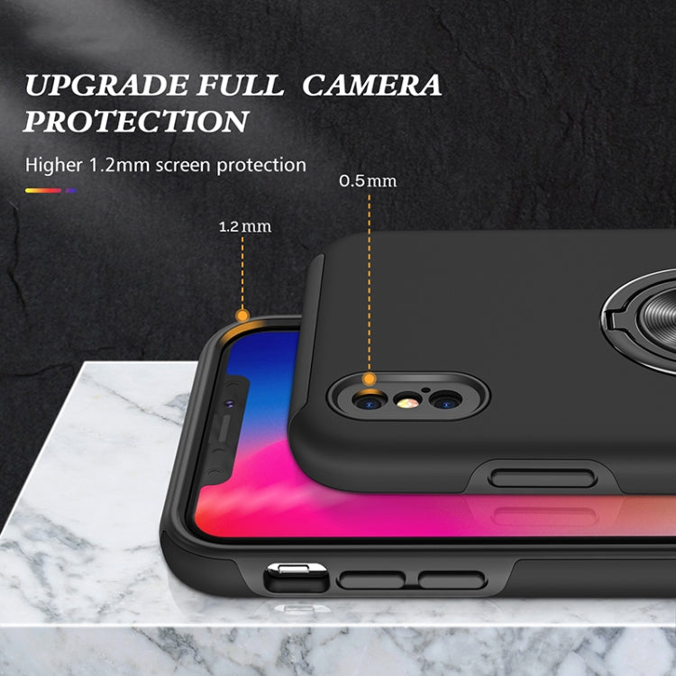 For iPhone XS Max Magnetic Ring Kickstand Shockproof Phone Case(Black) - More iPhone Cases by buy2fix | Online Shopping UK | buy2fix