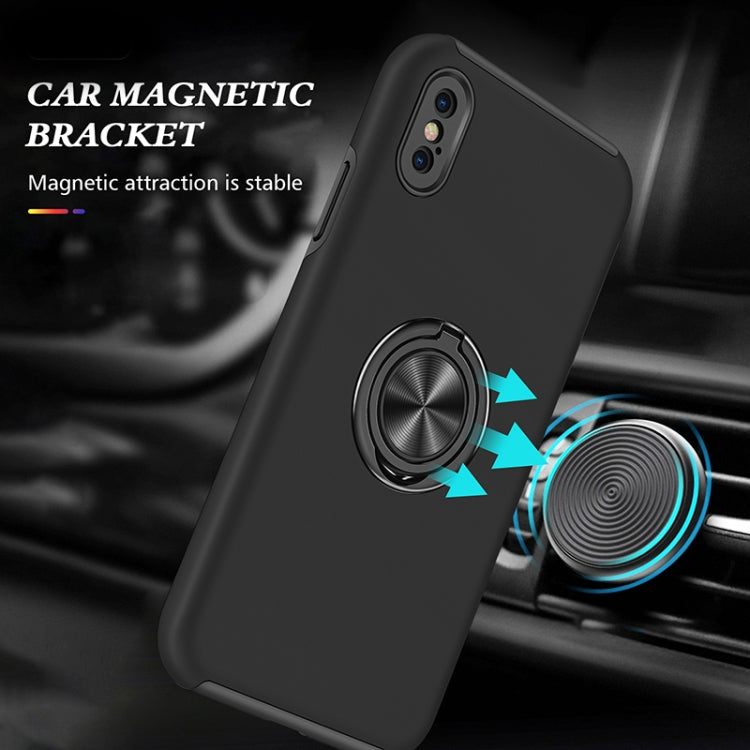 For iPhone XS Max Magnetic Ring Kickstand Shockproof Phone Case(Black) - More iPhone Cases by buy2fix | Online Shopping UK | buy2fix