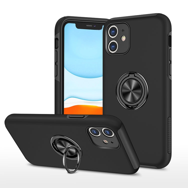 For iPhone 11 Magnetic Ring Kickstand Shockproof Phone Case (Black) - iPhone 11 Cases by buy2fix | Online Shopping UK | buy2fix