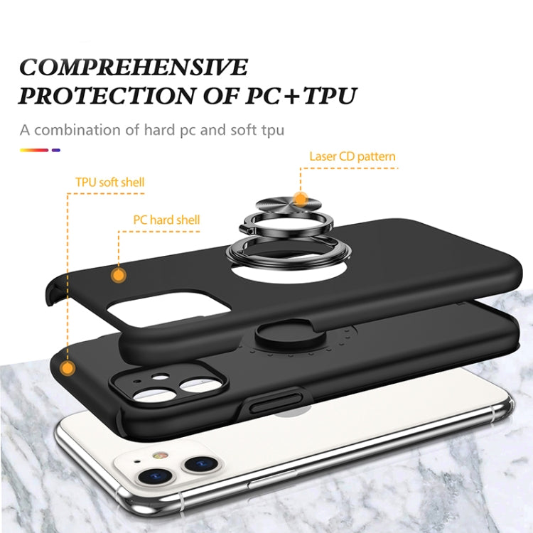 For iPhone 11 Magnetic Ring Kickstand Shockproof Phone Case (Black) - iPhone 11 Cases by buy2fix | Online Shopping UK | buy2fix