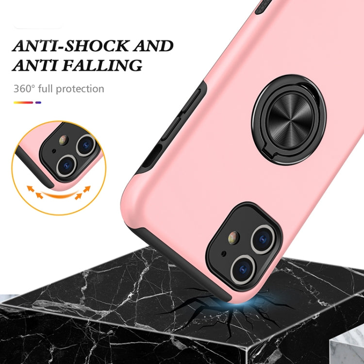 For iPhone 11 Magnetic Ring Kickstand Shockproof Phone Case (Rose Gold) - iPhone 11 Cases by buy2fix | Online Shopping UK | buy2fix