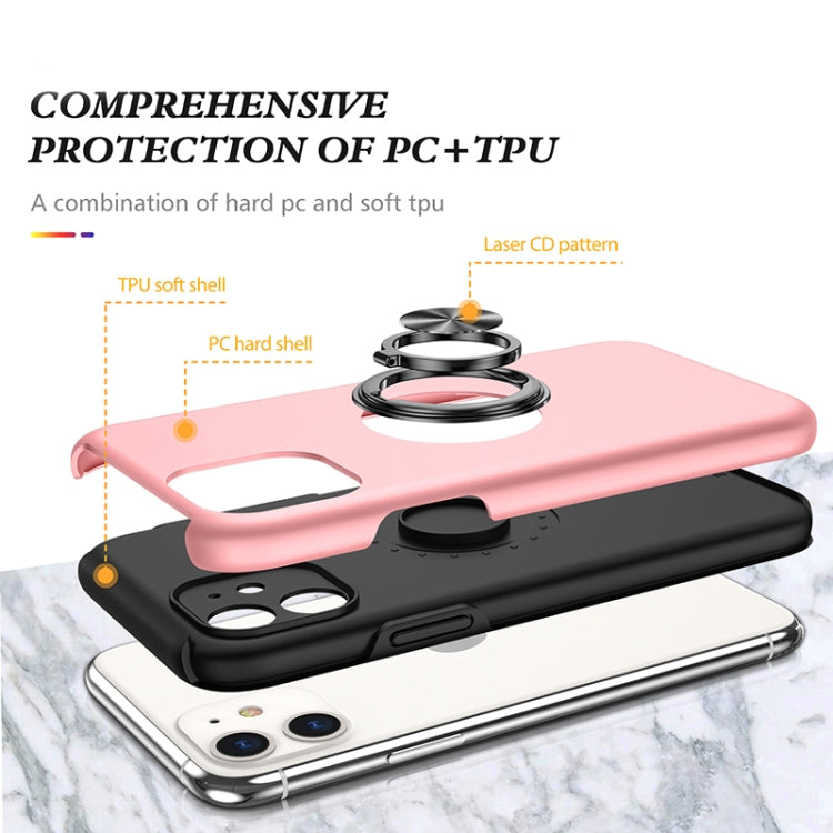 For iPhone 11 Magnetic Ring Kickstand Shockproof Phone Case (Rose Gold) - iPhone 11 Cases by buy2fix | Online Shopping UK | buy2fix