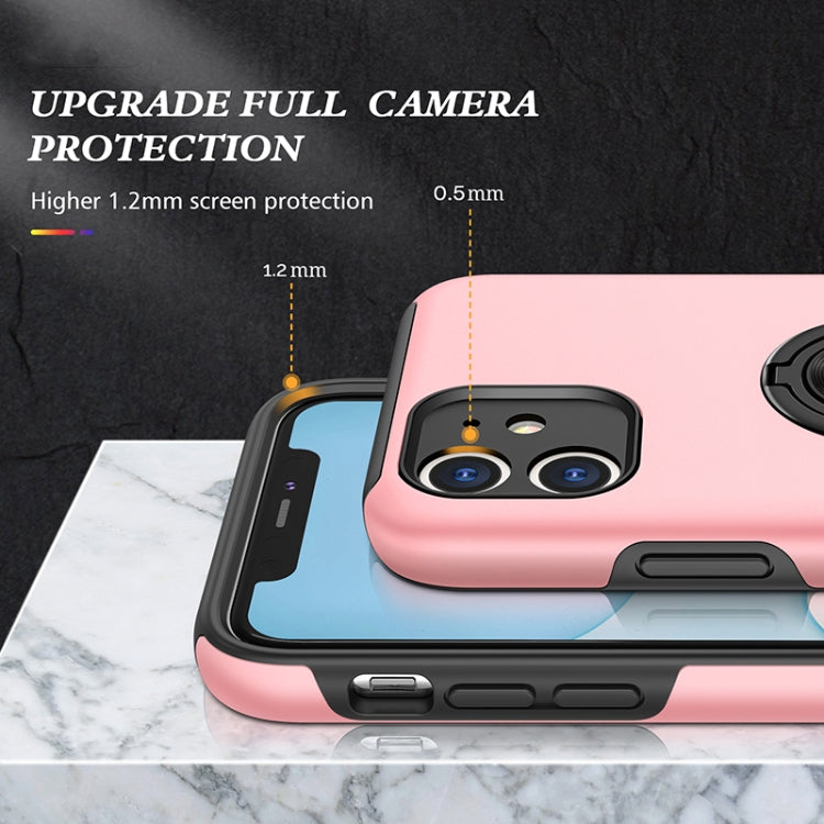 For iPhone 11 Magnetic Ring Kickstand Shockproof Phone Case (Rose Gold) - iPhone 11 Cases by buy2fix | Online Shopping UK | buy2fix