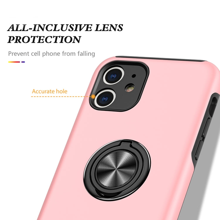 For iPhone 11 Magnetic Ring Kickstand Shockproof Phone Case (Rose Gold) - iPhone 11 Cases by buy2fix | Online Shopping UK | buy2fix
