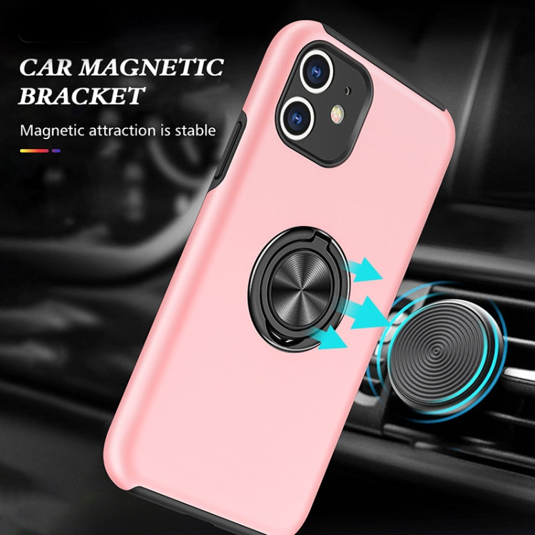 For iPhone 11 Magnetic Ring Kickstand Shockproof Phone Case (Rose Gold) - iPhone 11 Cases by buy2fix | Online Shopping UK | buy2fix