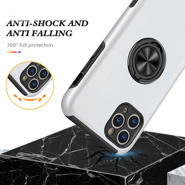 For iPhone 11 Pro Magnetic Ring Kickstand Shockproof Phone Case (Silver) - iPhone 11 Pro Cases by buy2fix | Online Shopping UK | buy2fix