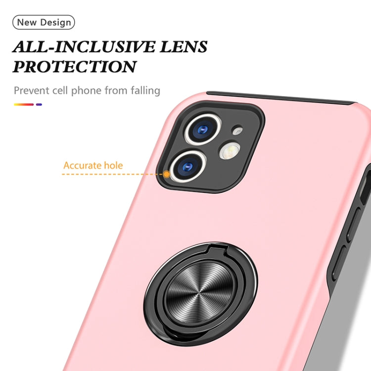 For iPhone 12 mini Magnetic Ring Kickstand Shockproof Phone Case (Rose Gold) - iPhone 12 mini Cases by buy2fix | Online Shopping UK | buy2fix