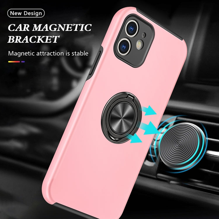 For iPhone 12 mini Magnetic Ring Kickstand Shockproof Phone Case (Rose Gold) - iPhone 12 mini Cases by buy2fix | Online Shopping UK | buy2fix