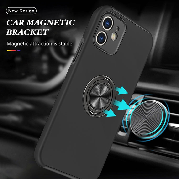 For iPhone 12 Magnetic Ring Kickstand Shockproof Phone Case(Black) - iPhone 12 / 12 Pro Cases by buy2fix | Online Shopping UK | buy2fix