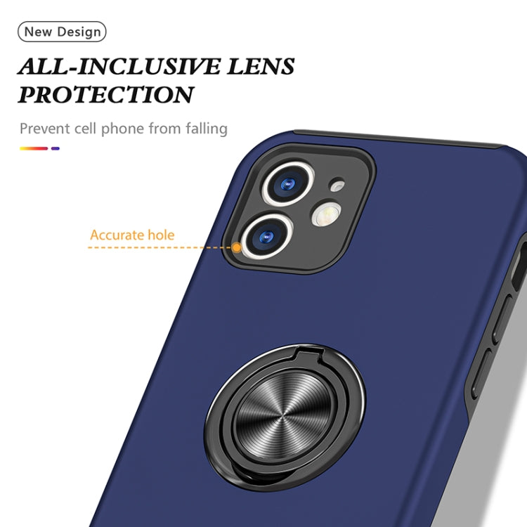 For iPhone 12 Magnetic Ring Kickstand Shockproof Phone Case(Blue) - iPhone 12 / 12 Pro Cases by buy2fix | Online Shopping UK | buy2fix