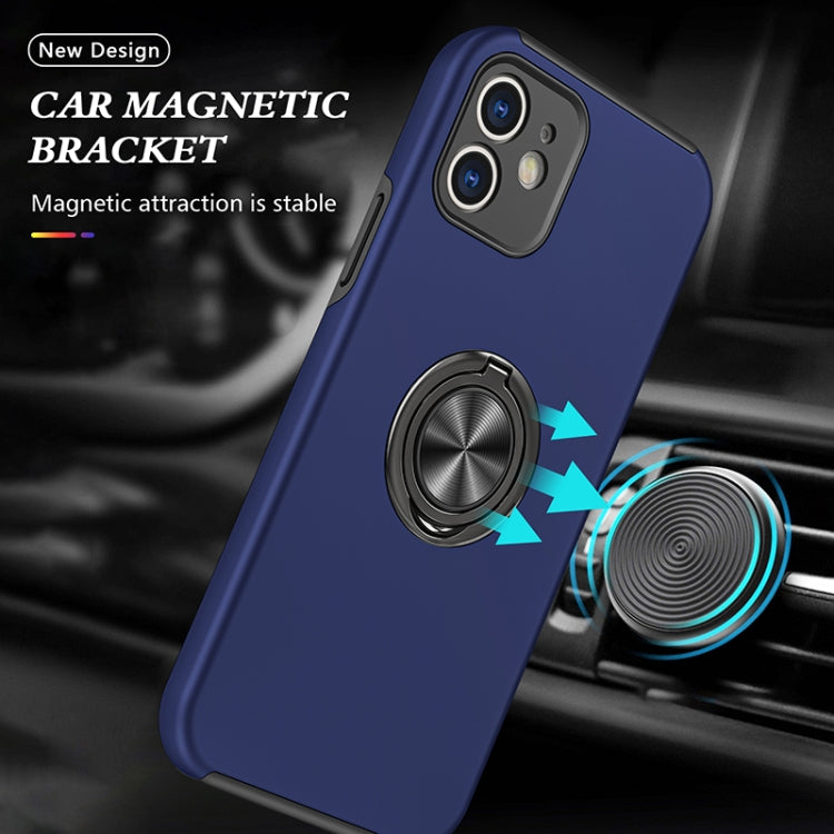 For iPhone 12 Magnetic Ring Kickstand Shockproof Phone Case(Blue) - iPhone 12 / 12 Pro Cases by buy2fix | Online Shopping UK | buy2fix