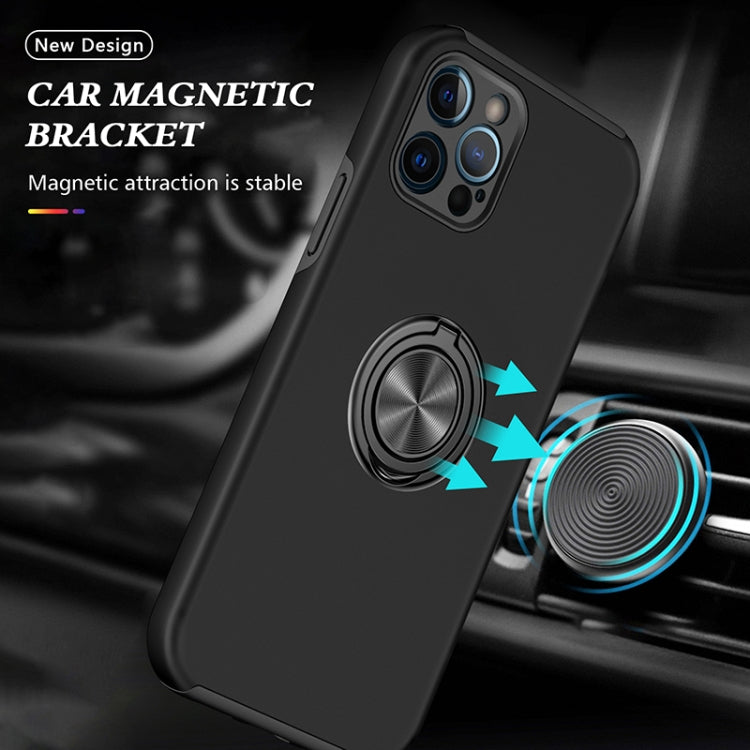 For iPhone 12 Pro Magnetic Ring Kickstand Shockproof Phone Case(Black) - iPhone 12 / 12 Pro Cases by buy2fix | Online Shopping UK | buy2fix