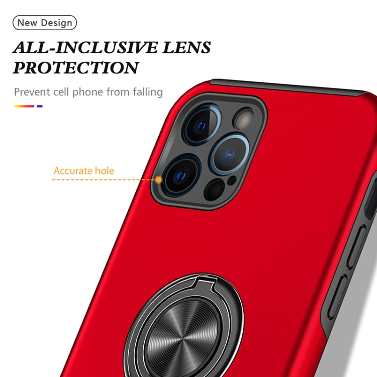 For iPhone 12 Pro Magnetic Ring Kickstand Shockproof Phone Case(Red) - iPhone 12 / 12 Pro Cases by buy2fix | Online Shopping UK | buy2fix