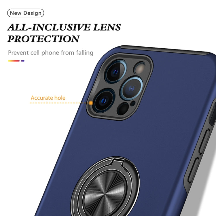 For iPhone 12 Pro Magnetic Ring Kickstand Shockproof Phone Case(Blue) - iPhone 12 / 12 Pro Cases by buy2fix | Online Shopping UK | buy2fix
