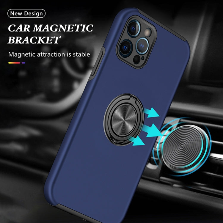 For iPhone 12 Pro Magnetic Ring Kickstand Shockproof Phone Case(Blue) - iPhone 12 / 12 Pro Cases by buy2fix | Online Shopping UK | buy2fix