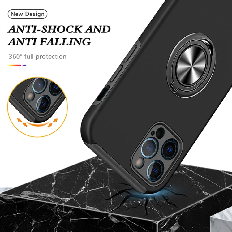 For iPhone 12 Pro Max Magnetic Ring Kickstand Shockproof Phone Case(Black) - iPhone 12 Pro Max Cases by buy2fix | Online Shopping UK | buy2fix