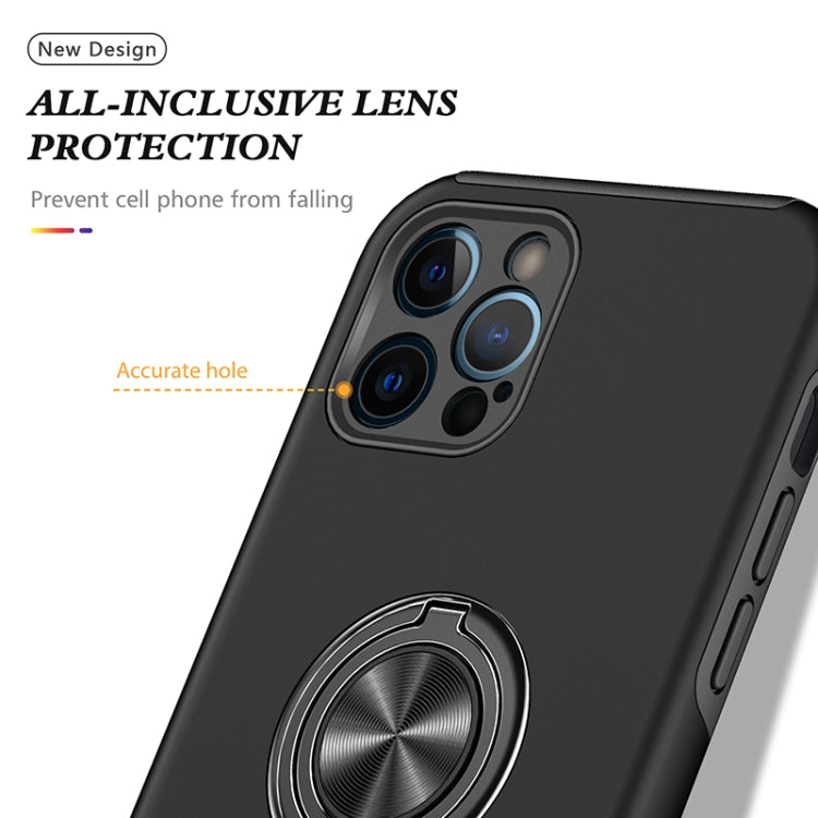 For iPhone 12 Pro Max Magnetic Ring Kickstand Shockproof Phone Case(Black) - iPhone 12 Pro Max Cases by buy2fix | Online Shopping UK | buy2fix