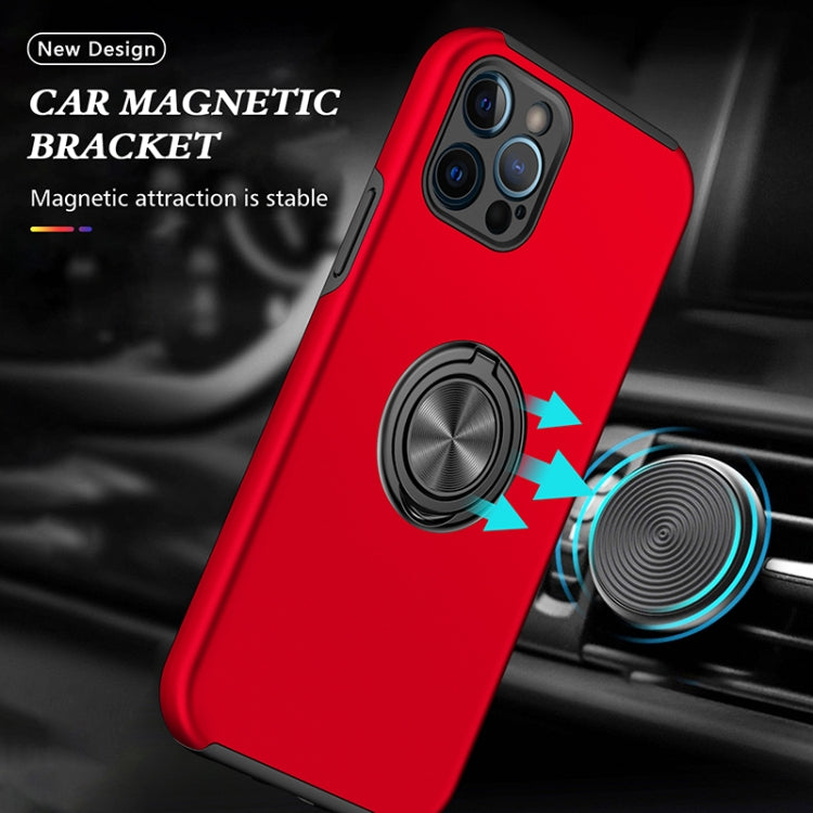 For iPhone 12 Pro Max Magnetic Ring Kickstand Shockproof Phone Case(Red) - iPhone 12 Pro Max Cases by buy2fix | Online Shopping UK | buy2fix