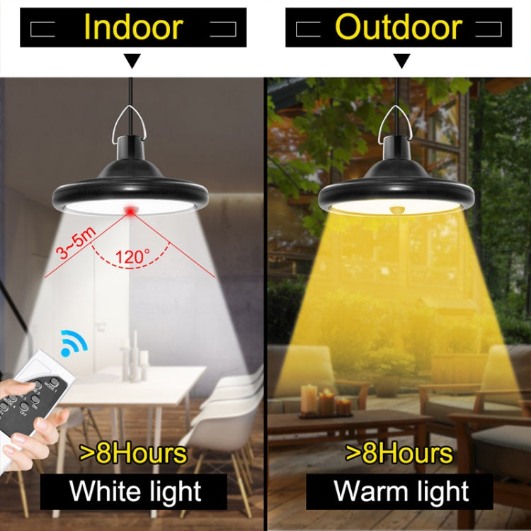 Smart Induction 2 in 1 112LEDs Solar Light Indoor and Outdoor Garden Garage LED Lamp, Light Color:Warm Light(Black) - Solar Lights by buy2fix | Online Shopping UK | buy2fix