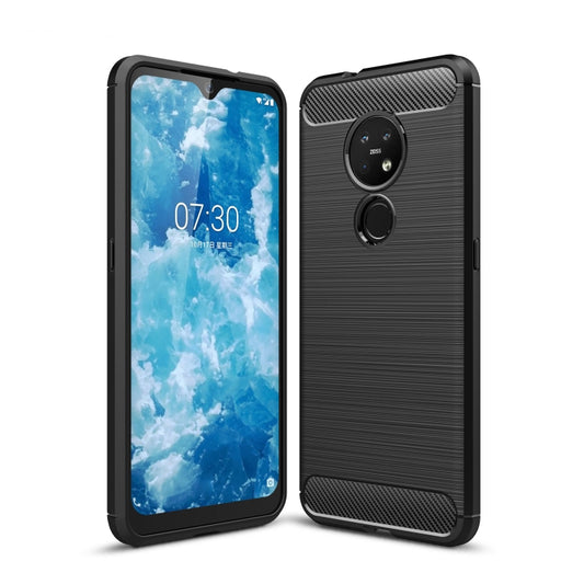 For Nokia 7.2 & 6.2 Brushed Texture Carbon Fiber TPU Protective Case(Black) by buy2fix