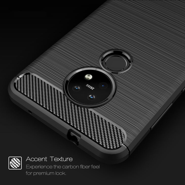 For Nokia 7.2 & 6.2 Brushed Texture Carbon Fiber TPU Protective Case(Black) - Nokia Cases by buy2fix | Online Shopping UK | buy2fix