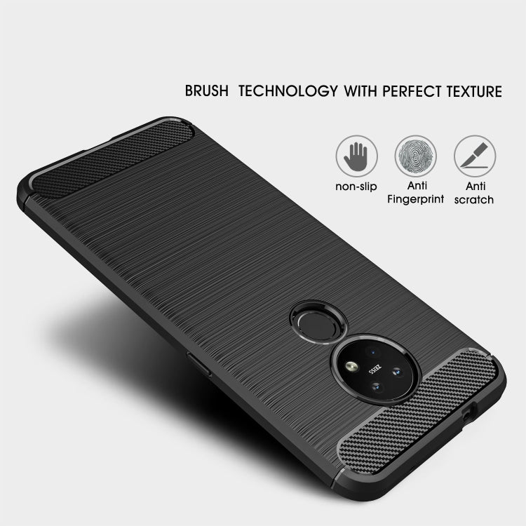 For Nokia 7.2 & 6.2 Brushed Texture Carbon Fiber TPU Protective Case(Red) - Nokia Cases by buy2fix | Online Shopping UK | buy2fix