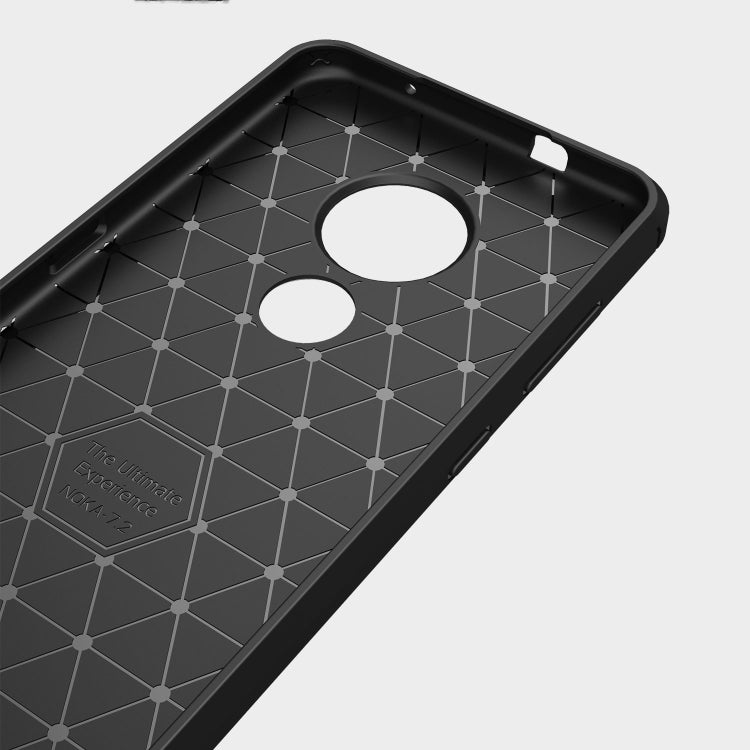 For Nokia 7.2 & 6.2 Brushed Texture Carbon Fiber TPU Protective Case(Red) - Nokia Cases by buy2fix | Online Shopping UK | buy2fix