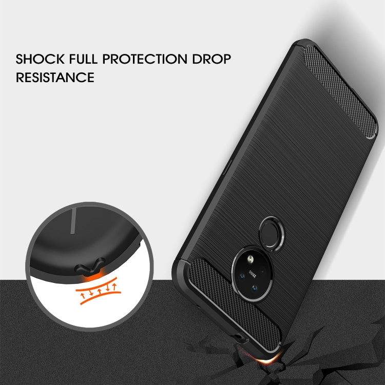 For Nokia 7.2 & 6.2 Brushed Texture Carbon Fiber TPU Protective Case(Red) - Nokia Cases by buy2fix | Online Shopping UK | buy2fix