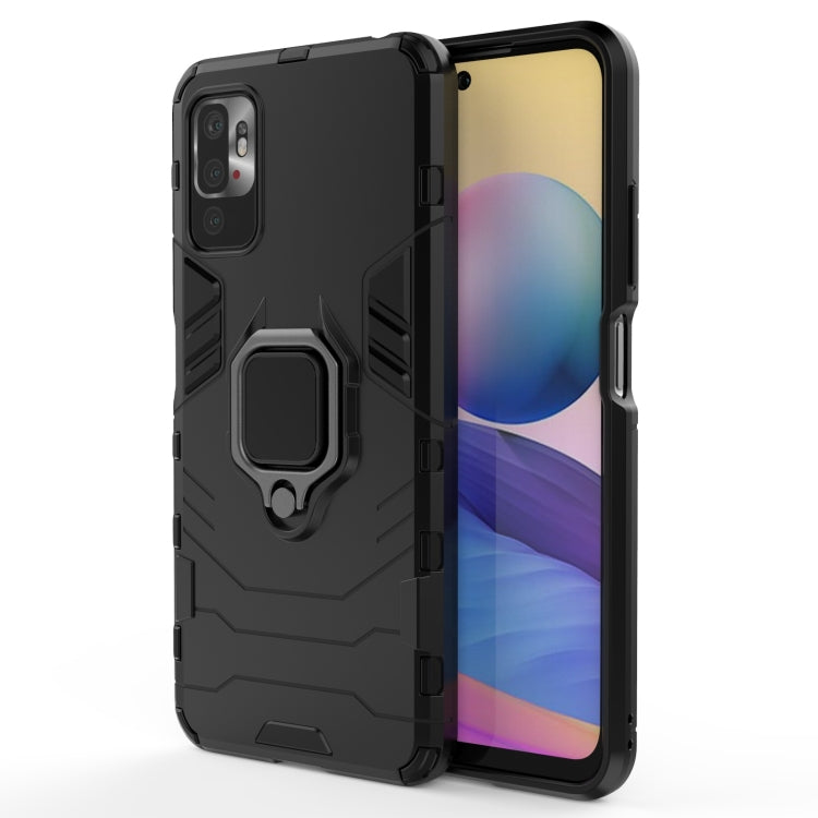 For Xiaomi Redmi Note 10 5G Shockproof PC + TPU Protective Case with Magnetic Ring Holder(Black) - Xiaomi Cases by buy2fix | Online Shopping UK | buy2fix
