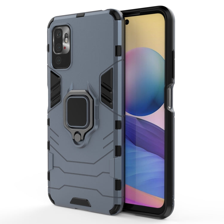 For Xiaomi Redmi Note 10 5G Shockproof PC + TPU Protective Case with Magnetic Ring Holder(Navy Blue) - Xiaomi Cases by buy2fix | Online Shopping UK | buy2fix