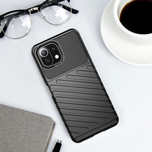 For Xiaomi Mi 11 Lite Thunderbolt Shockproof TPU Protective Soft Case(Black) by buy2fix