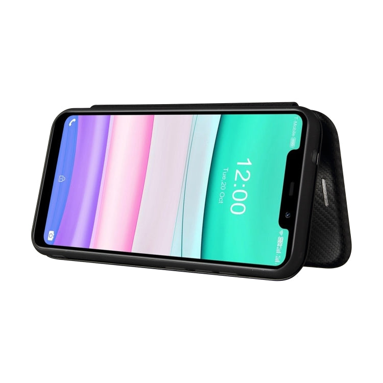 For Oukitel C22 Carbon Fiber Texture Horizontal Flip TPU + PC + PU Leather Case with Card Slot(Black) - More Brand by buy2fix | Online Shopping UK | buy2fix