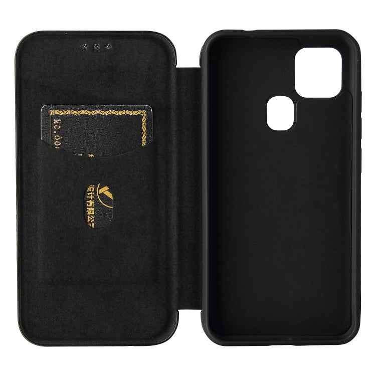 For Oukitel C22 Carbon Fiber Texture Horizontal Flip TPU + PC + PU Leather Case with Card Slot(Black) - More Brand by buy2fix | Online Shopping UK | buy2fix