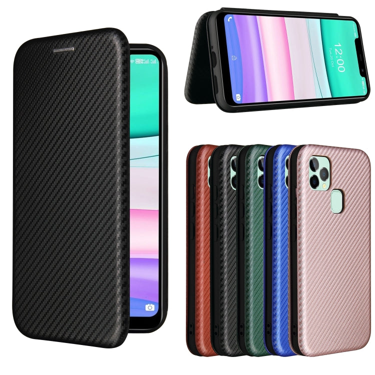 For Oukitel C22 Carbon Fiber Texture Horizontal Flip TPU + PC + PU Leather Case with Card Slot(Black) - More Brand by buy2fix | Online Shopping UK | buy2fix