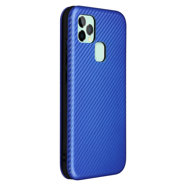 For Oukitel C22 Carbon Fiber Texture Horizontal Flip TPU + PC + PU Leather Case with Card Slot(Blue) - More Brand by buy2fix | Online Shopping UK | buy2fix