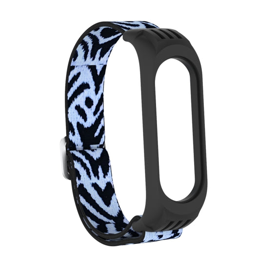 For Xiaomi Mi Band 3 / 4 / 5 Twill 8-shaped Buckle Elastic Watch Band(Leopard) by buy2fix