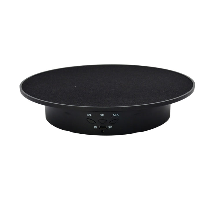 20cm USB Electric Rotating Turntable Display Stand Video Shooting Props Turntable for Photography, Load: 8kg(Black Base Black Velvet) - by buy2fix | Online Shopping UK | buy2fix