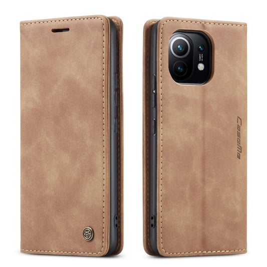 For Xiaomi Mi 11 CaseMe 013 Multifunctional Horizontal Flip Leather Case with Holder & Card Slot & Wallet(Brown) by CaseMe