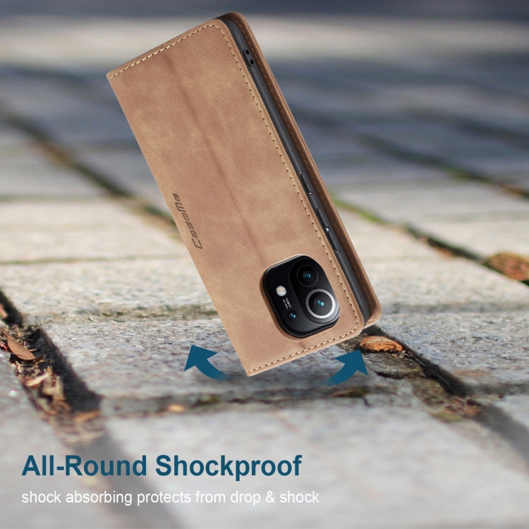 For Xiaomi Mi 11 CaseMe 013 Multifunctional Horizontal Flip Leather Case with Holder & Card Slot & Wallet(Brown) by CaseMe