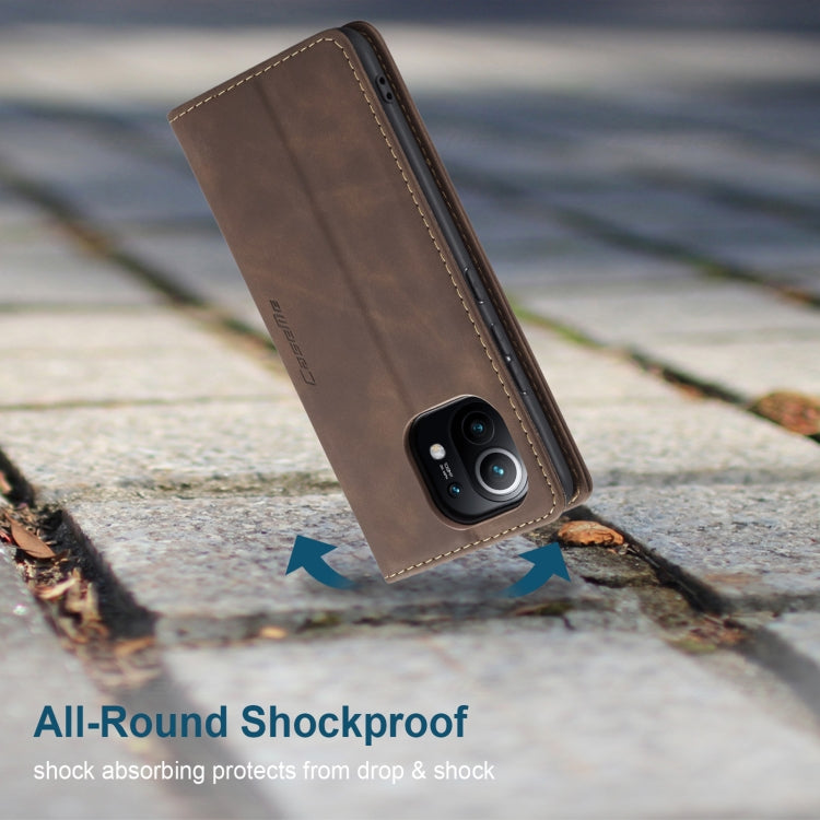 For Xiaomi Mi 11 CaseMe 013 Multifunctional Horizontal Flip Leather Case with Holder & Card Slot & Wallet(Coffee) by CaseMe