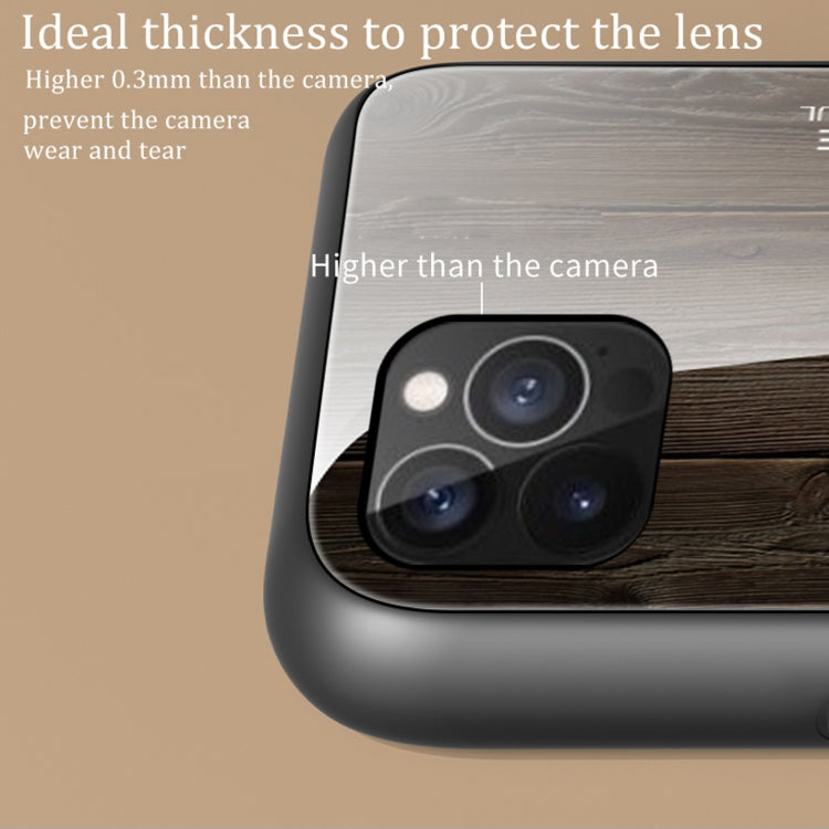 For iPhone 12 / 12 Pro Wood Grain Tempered Glass + TPU Shockproof Case(M03) - iPhone 12 / 12 Pro Cases by buy2fix | Online Shopping UK | buy2fix