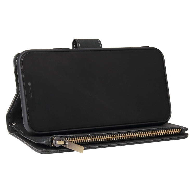 For iPhone XR Multifunctional Retro Frosted Horizontal Flip Leather Case with Card Slot & Holder & Zipper Wallet & Photo Frame & Lanyard(Black) - More iPhone Cases by buy2fix | Online Shopping UK | buy2fix