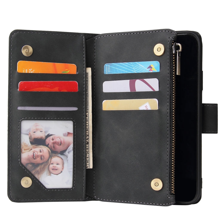 For iPhone XR Multifunctional Retro Frosted Horizontal Flip Leather Case with Card Slot & Holder & Zipper Wallet & Photo Frame & Lanyard(Black) - More iPhone Cases by buy2fix | Online Shopping UK | buy2fix