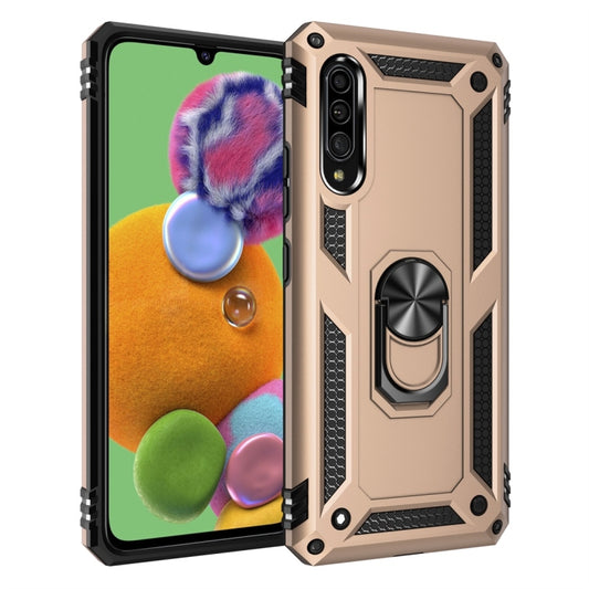 For Galaxy A90 5G Armor Shockproof TPU + PC Protective Case with 360 Degree Rotation Holder(Gold) by buy2fix