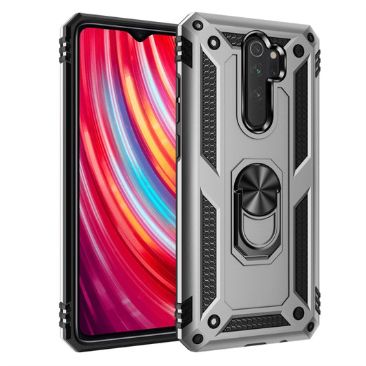 For Xiaomi Redmi Note 8 Pro Armor Shockproof TPU + PC Protective Case with 360 Degree Rotation Holder(Silver) by buy2fix