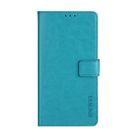 For OPPO Realme C21 idewei Crazy Horse Texture Horizontal Flip Leather Case with Holder & Card Slots & Wallet(Sky Blue) by idewei